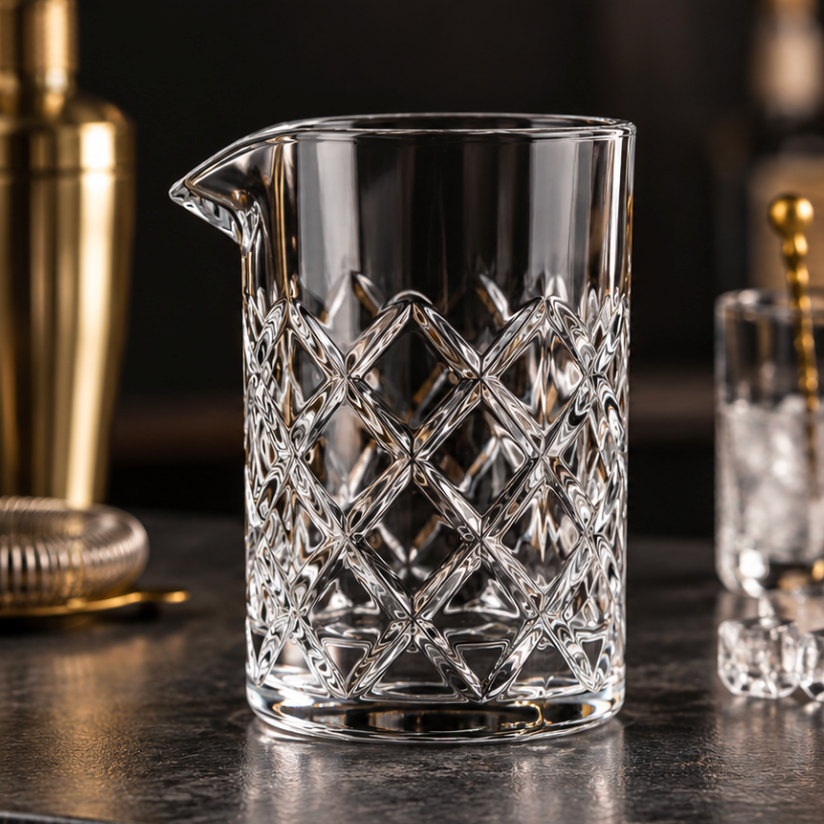 Vaso Mezclador/Mixer de Vidrio Grabado