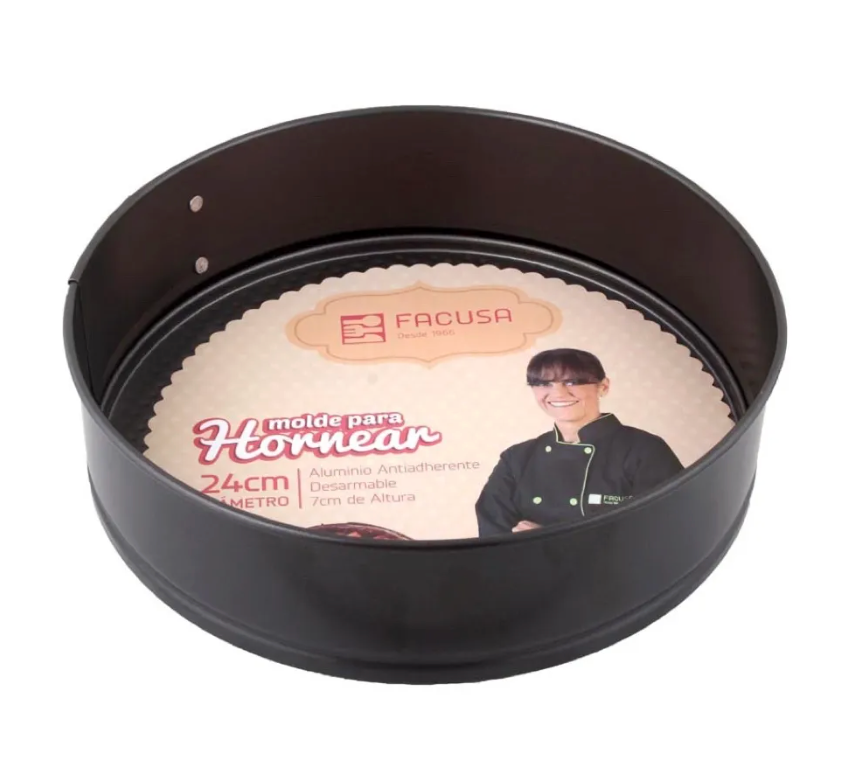 Molde Redondo de Antiadherente con Broche (24x7 cm)