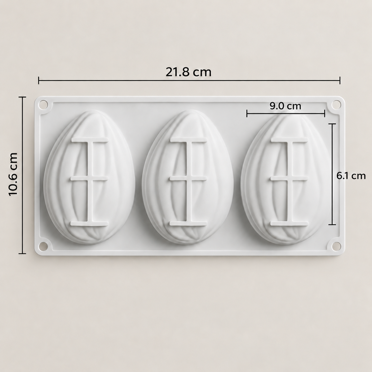 Molde de Silicona 3 Cavidades – Diseño Pistacho