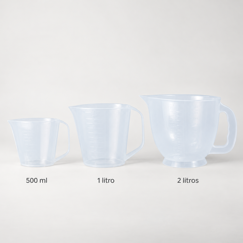 Jarra Graduada de Plástico Basa – 500 ml, 1 L y 2 L