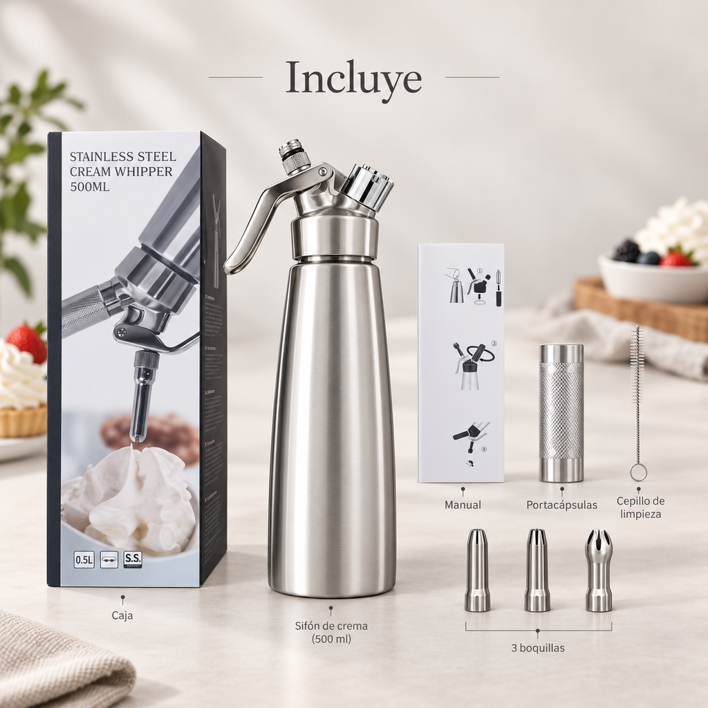 Sifón Profesional de Crema Cocinamanía 500 ml – Acero Inoxidable