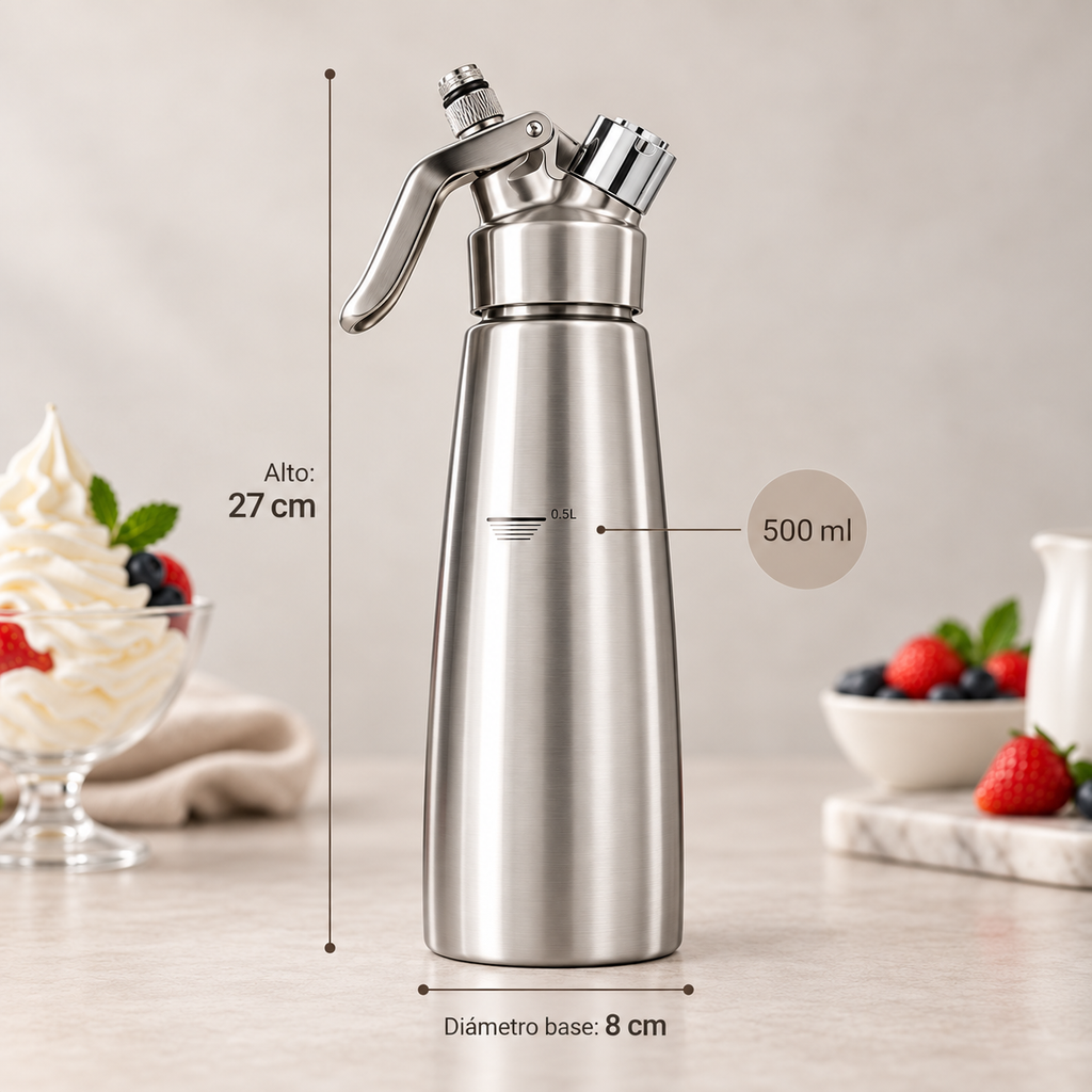 Sifón Profesional de Crema Cocinamanía 500 ml – Acero Inoxidable