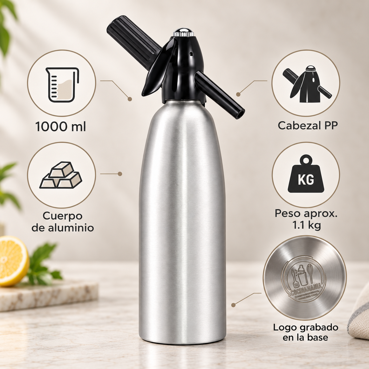 Sifón de Soda Cocinamanía – 1 L