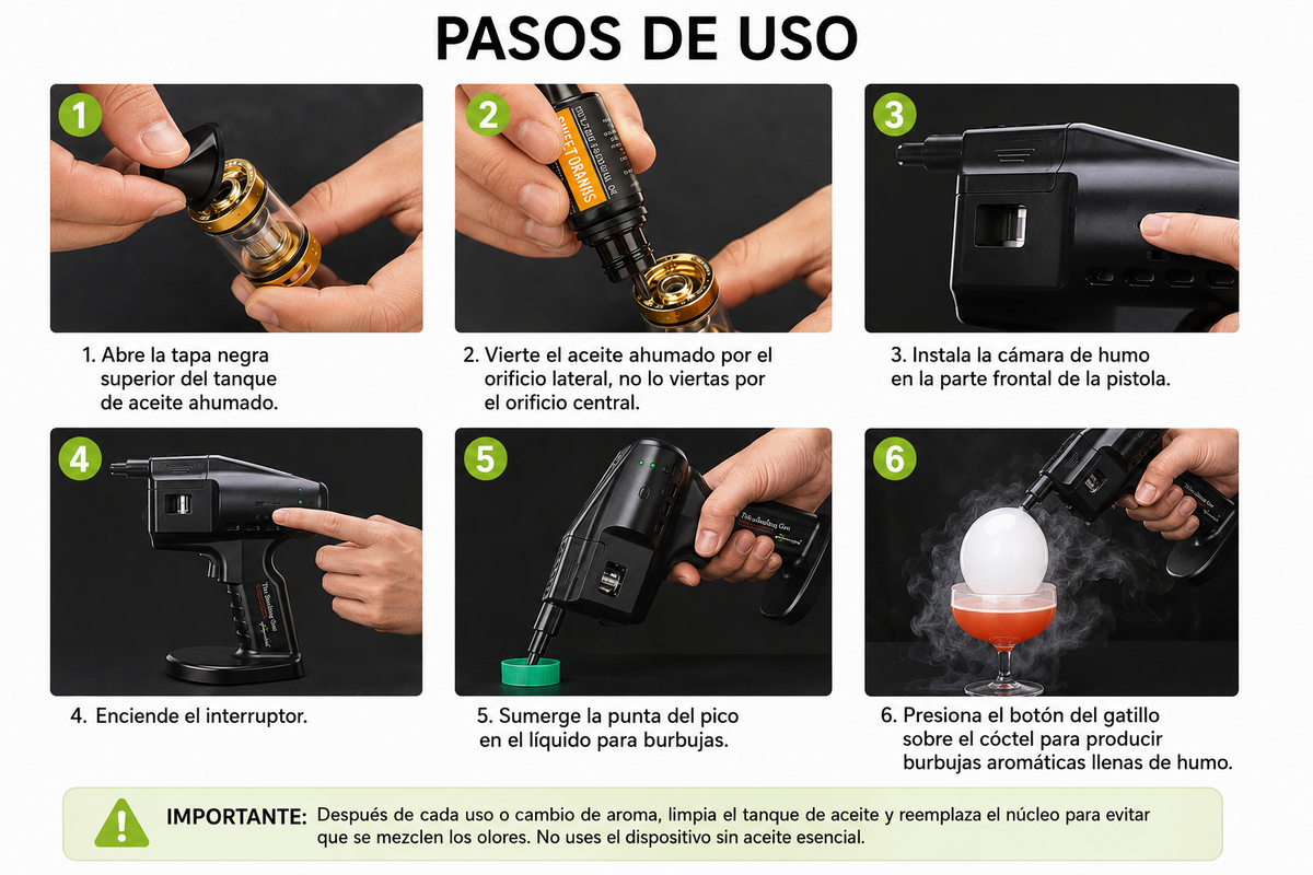 Flavour Blaster BG460– Pistola de Humo y Burbujas Aromáticas